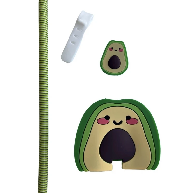 محافظ کابل و شارژر دیواری مدل آووکادو Avocado مجموعه 4 عددی