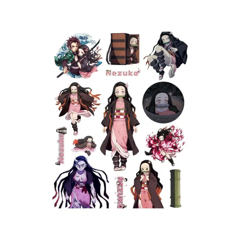 استیکر لپ تاپ مدل انیمه شیطان کش کد 26 مجموعه 4 عددی