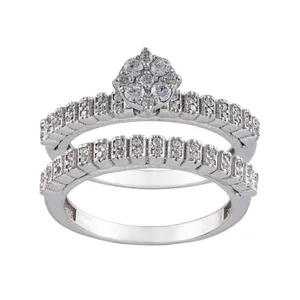 انگشتر نقره زنانه جواهری سون مدل 2306 مجموعه 2 عددی