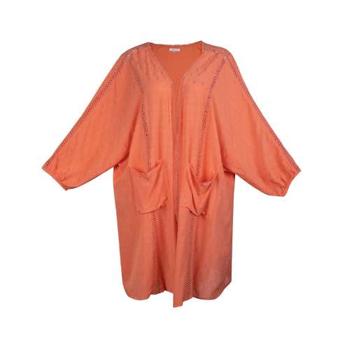 مانتو زنانه جوتی جینز مدل تابستانی کد 166126 رنگ گلبهی تیره