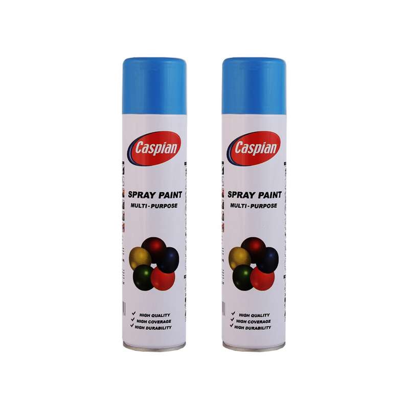 اسپری رنگ آبی روشن کاسپین مدل Professional حجم 300 میلی لیتر مجموعه 2 عددی