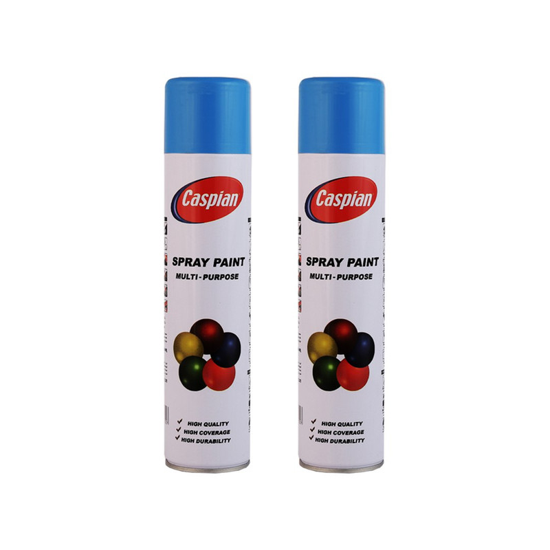 اسپری رنگ آبی روشن کاسپین مدل Professional حجم 300 میلی لیتر مجموعه 2 عددی