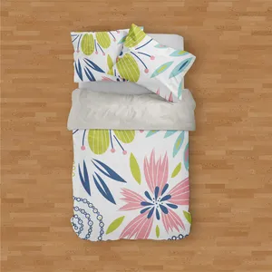 سرویس خواب مدوپد طرح گلزار مدل PAT00089 یک نفره 4 تکه