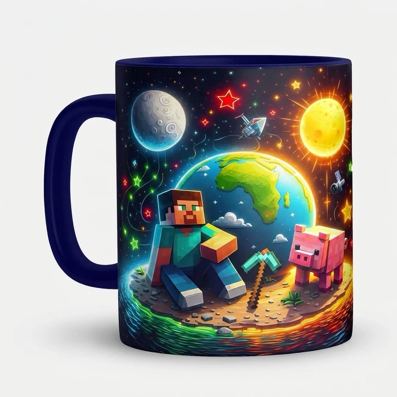 ماگ مدل ماینکرفت Minecraft دسته رنگی کد 9251