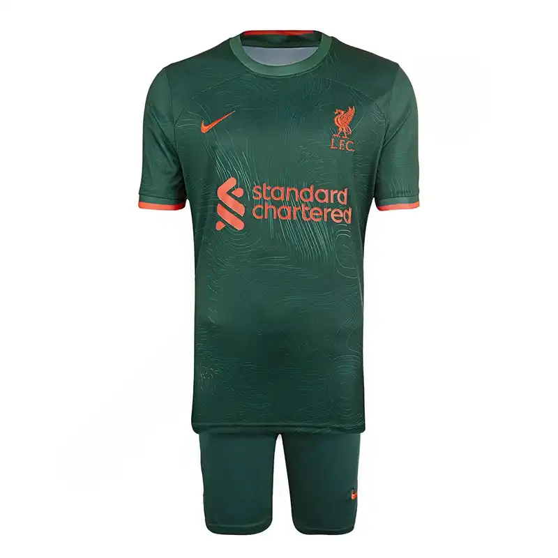 ست پولوشرت و شلوارک ورزشی مردانه مدل فوتبال سوم ليورپول NK-7129