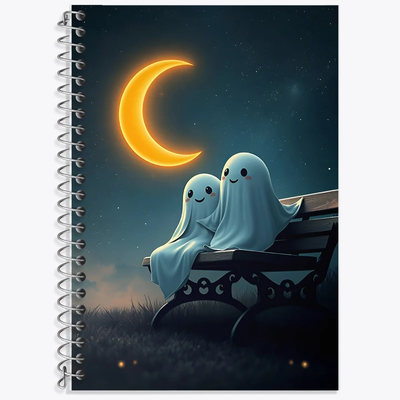 دفتر زبان 50 برگ خندالو مدل دو خط طرح روح های بامزه کد F6649