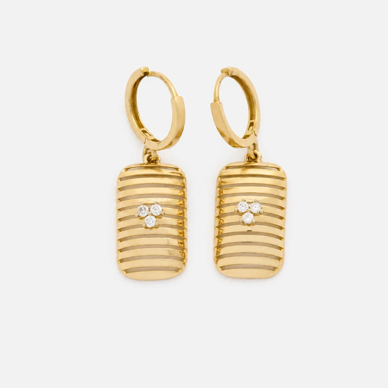 گوشواره حلقه‌ای طلا 18 عیار زنانه مایا ماهک مدل هرموس ME1293