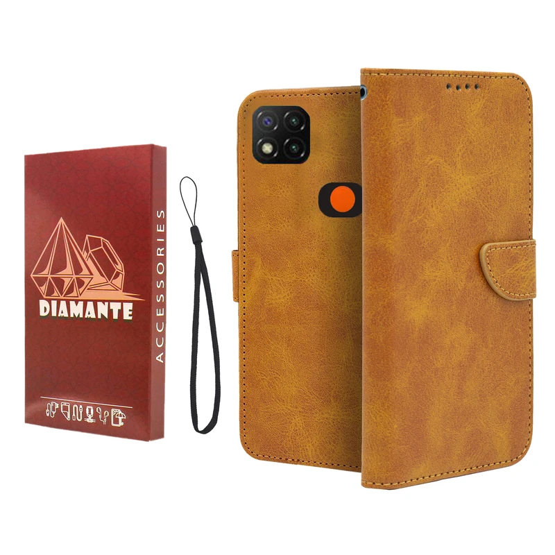 کیف کلاسوری دیامانته مدل Mortand Ros مناسب برای گوشی موبایل شیائومی Redmi 9C به همراه بندآویز