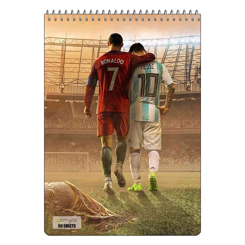 دفتر نقاشی 50 برگ سیمی کارنیکا طرح رونالدو و مسی Ronaldo & Messi کد 15250