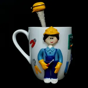 ماگ سرامیکی مدل مهندس برق کد L806 به همراه قاشق