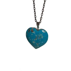 گردنبند نقره زنانه مدل قلب فیروزه