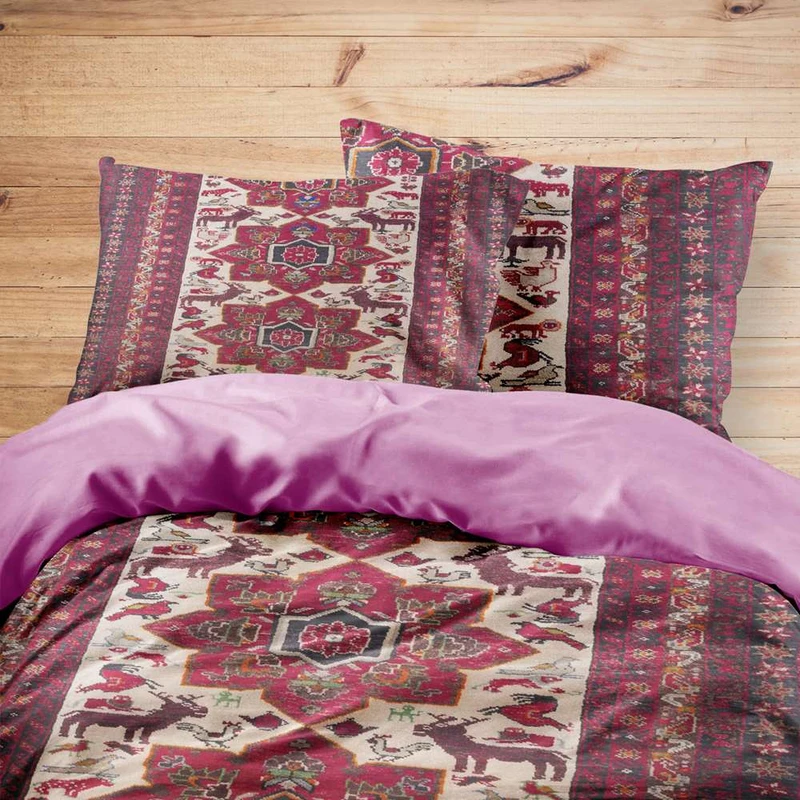 سرویس روتختی مدوپد طرح فرش بلوچ چهارترنج لچکی مدل C-balouch18 یک نفره 4 تکه