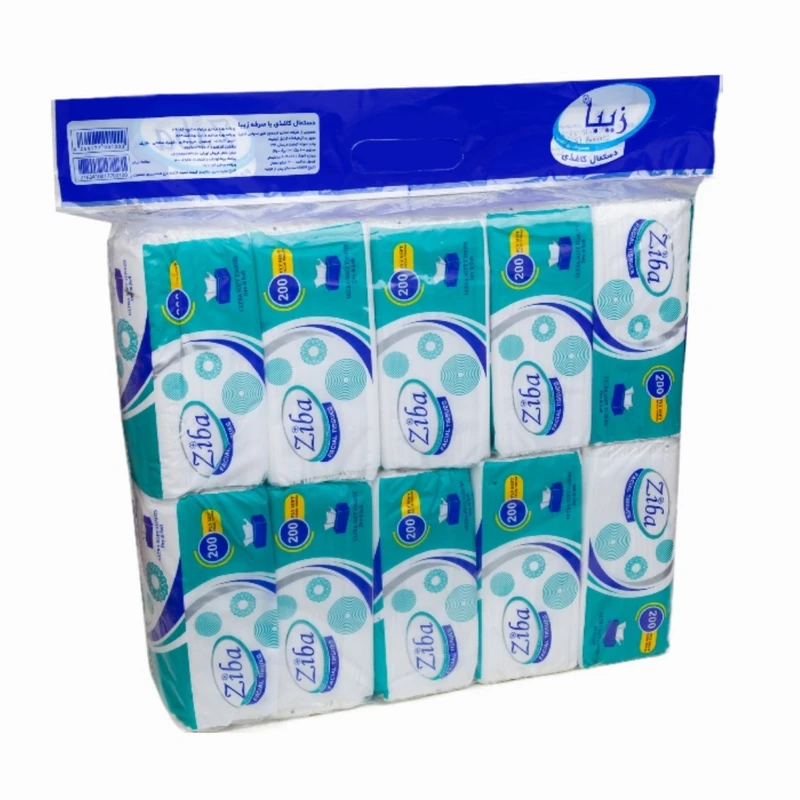 دستمال کاغذی 100 برگ زیبا مدل اقتصادی بسته 10 عددی