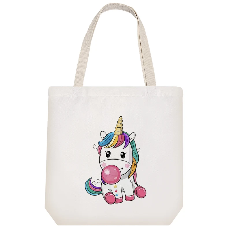 ساک خرید پارچه ای خندالو طرح اسب تک شاخ مدل توت بگ کد 392