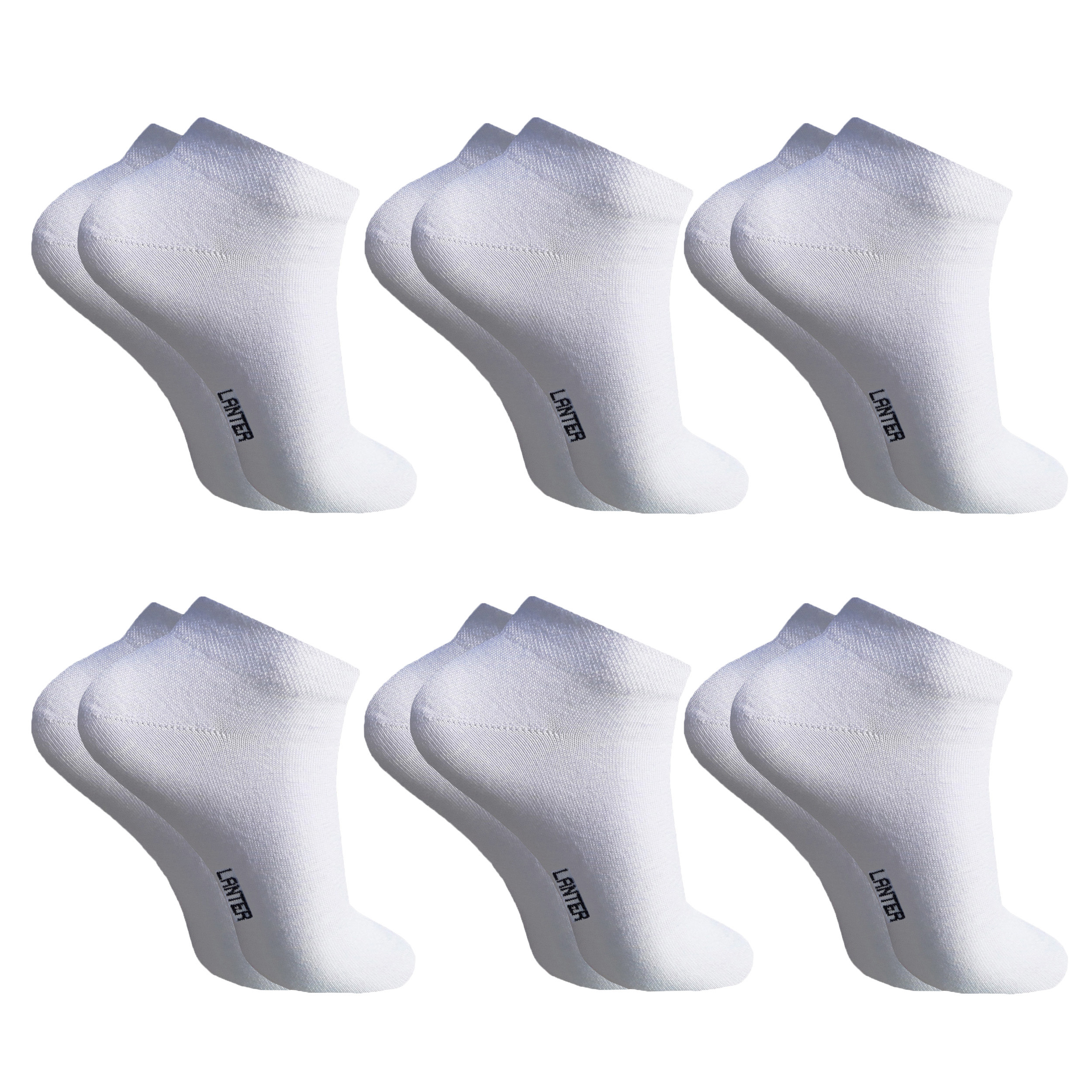 جوراب ساق کوتاه مردانه لنتر مدل مچی Cycas رنگ سفید مجموعه 6 عددی -  - 1