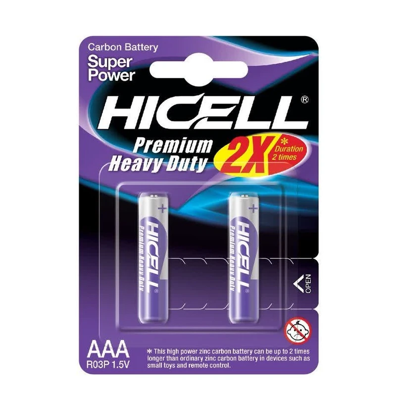 باتری نیم قلمی هایسل مدل SUPER POWER بسته ۲ عددی