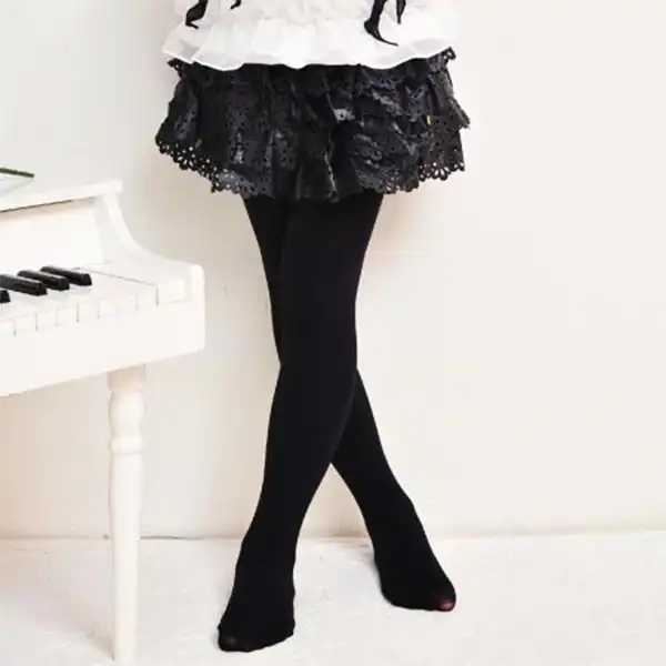 جوراب شلواری دخترانه مدل Niniroom روم رنگ مشکی