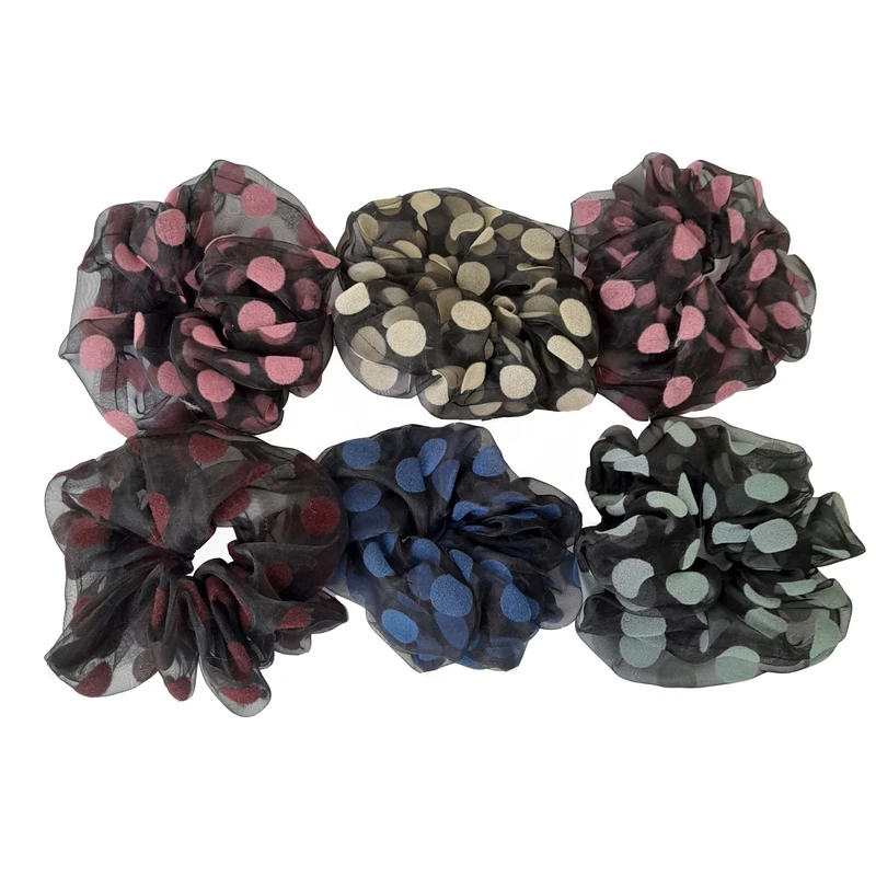 کش اسکرانچی مو دخترانه مدل 001 مجموعه 6 عددی