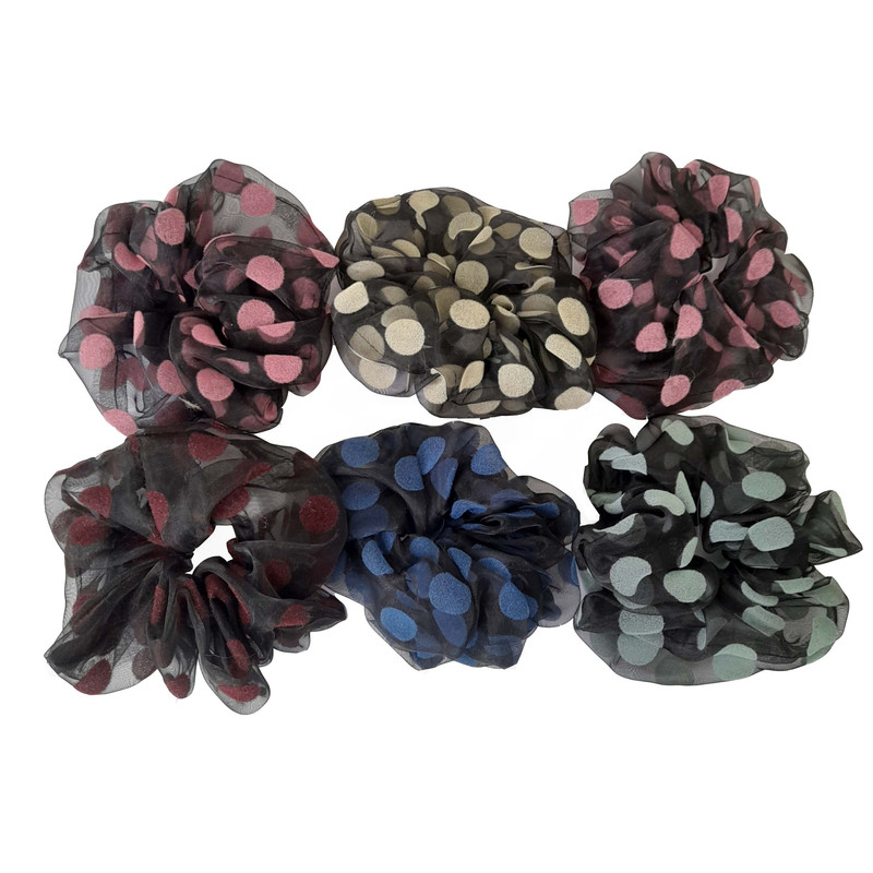 کش اسکرانچی مو دخترانه مدل 001 مجموعه 6 عددی