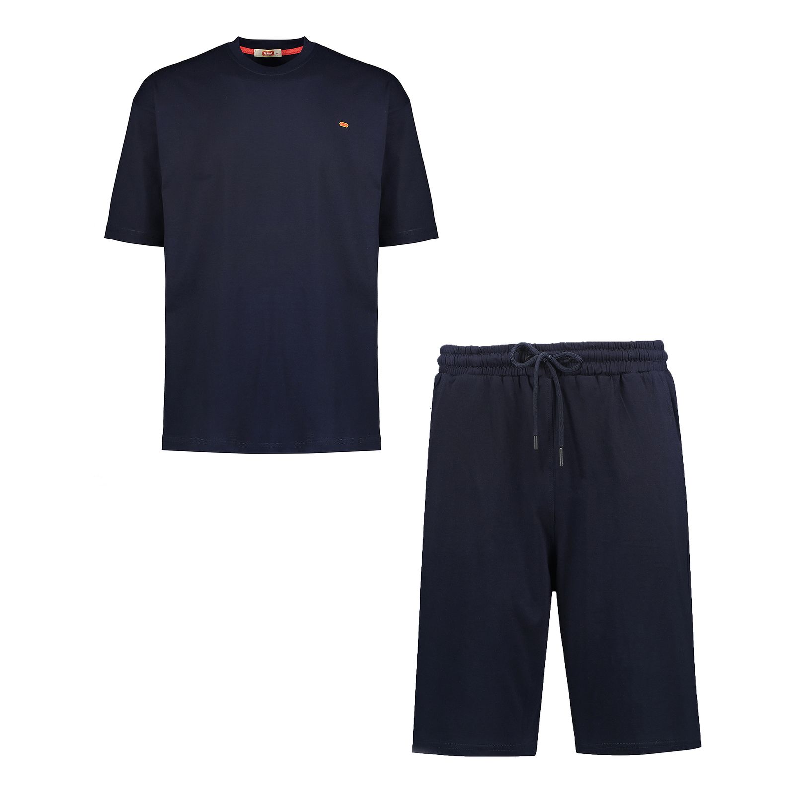 ست تی شرت و شلوارک مردانه مادر مدل ریپل رنگ سرمه ای - - 2