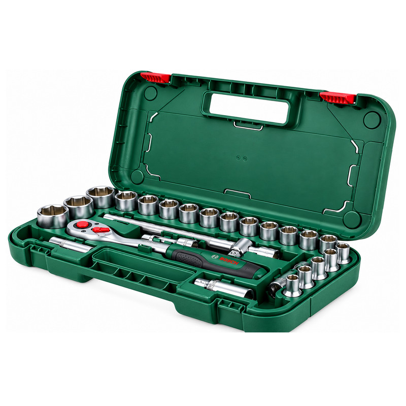  آچار بکس بوش مدل فوق حرفه ای فشار قوی کد 1600A02Z9F مجموعه 25 عددی