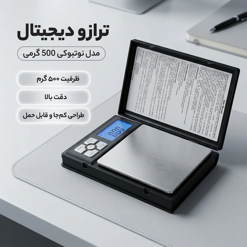عکس شماره 2 : ترازو دیجیتال مدل نوتبوکی 500 گرمی