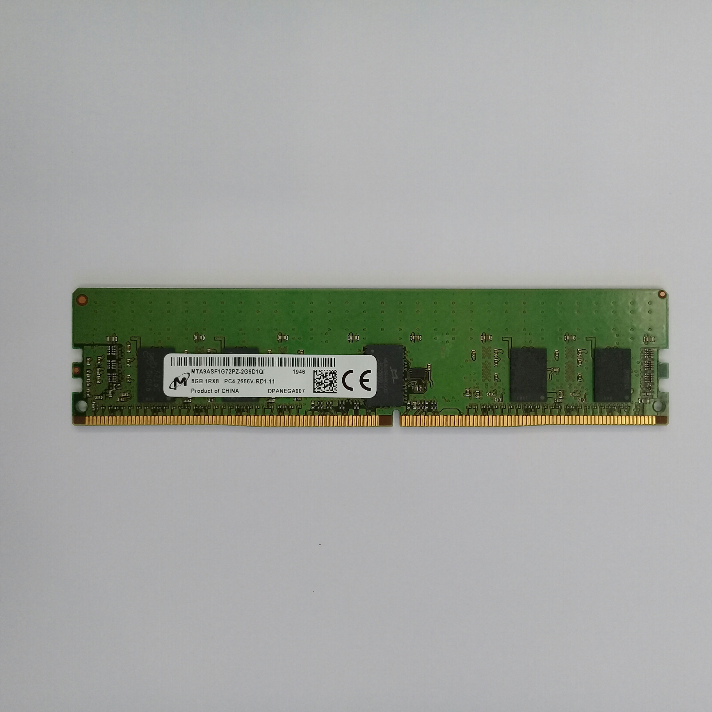 رم سرور ddr4 تک کاناله 2666 مگاهرتز میکرون مدل MTA9ASF1G72PZ-2G6D1Q1 ظرفیت 8 گیگابایت