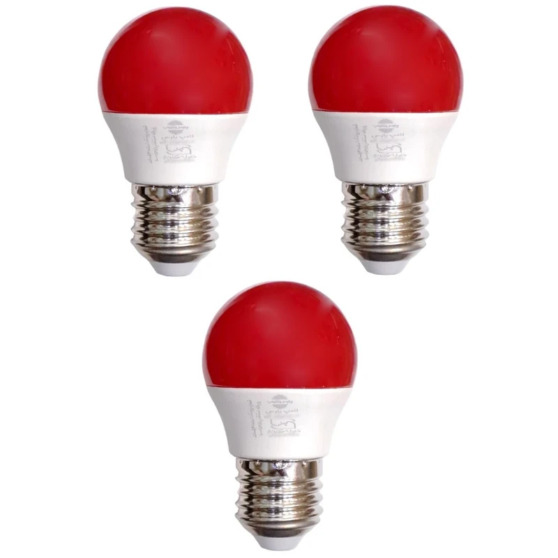 لامپ ال ای دی 3 وات پارس شهاب مدل رنگی پایه E27 مجموعه 3 عددی