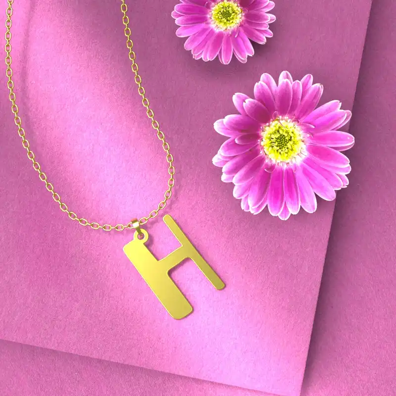 گردنبند طلا 18 عیار زنانه مدوپد مدل حرف H کد H3-1-1114