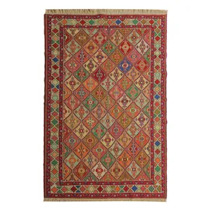 گلیم دستباف دو متری طرح سوزنی کد 637