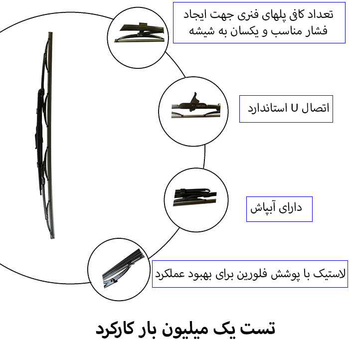 تیغه برف پاک کن لایت استار مدل کلاسیک مناسب برای پژو پارس مجموعه دو عددی