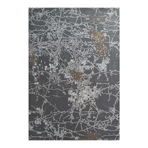 فرش ماشینی 420 شانه زمینه طوسی حاشیه طوسی مدل پلاتینیوم کد 6012