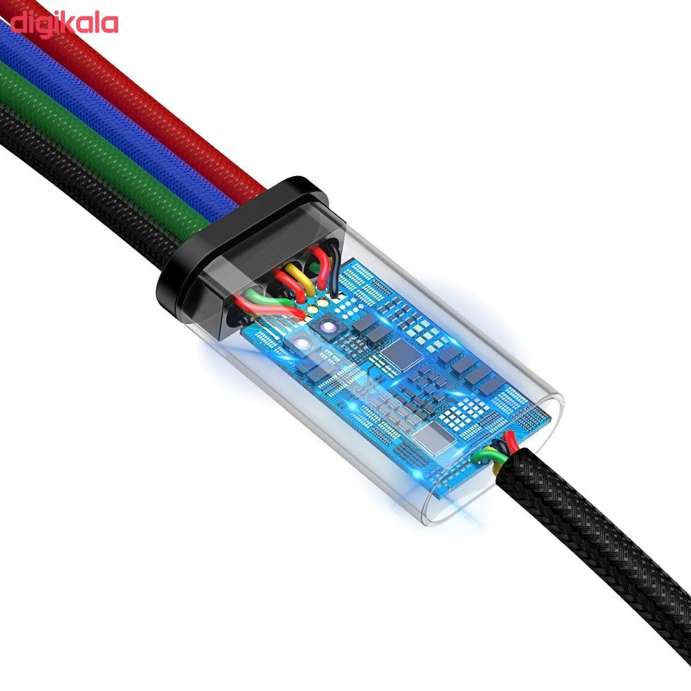 کابل تبدیل USB به لایتنینگ/ microUSB/ USB-C باسئوس مدل CA1T4-C01 طول 1.2 متر main 1 4