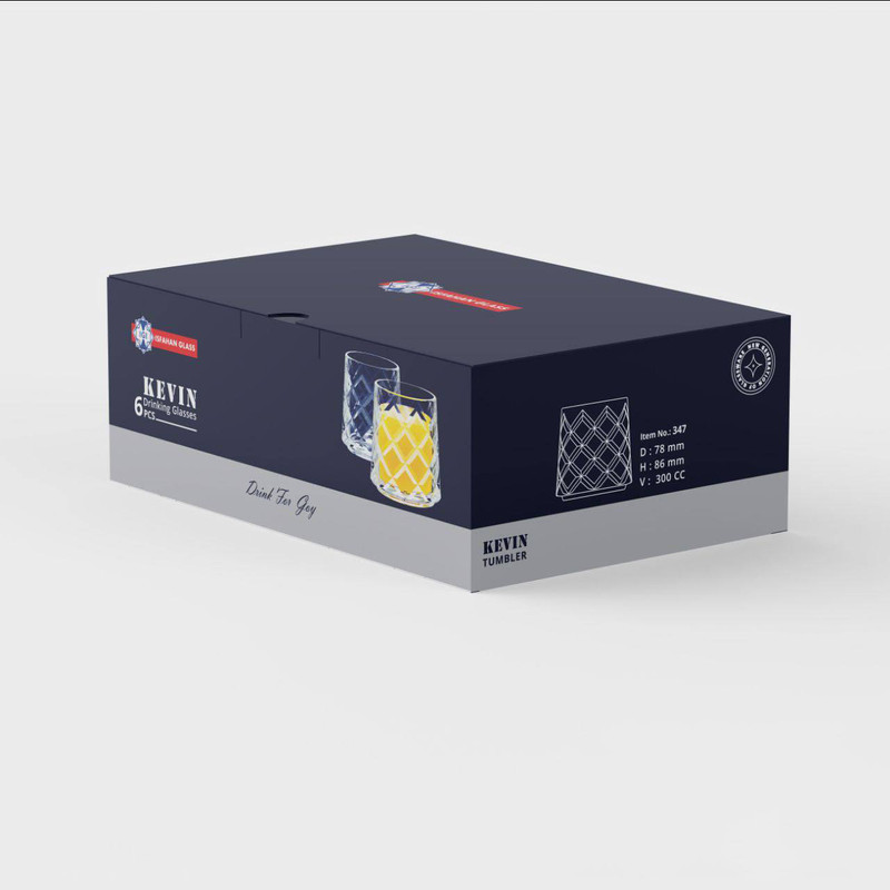 لیوان شیشه و بلور اصفهان مدل Kevin بسته 6 عددی