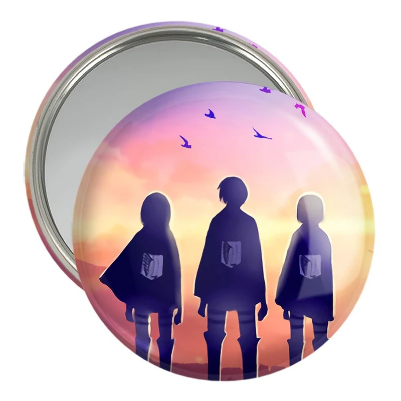 آینه جیبی خندالو مدل میکاسا و ارن و آرمین انیمه اتک آن تایتان Attack on Titan  کد 11053