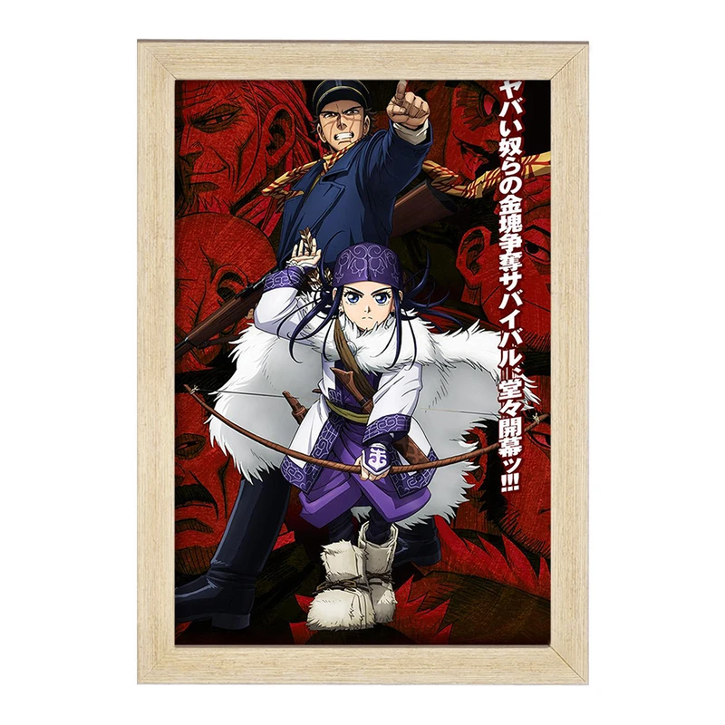 تابلو خندالو مدل سایچی و اسیرپا انیمه کامویی طلایی Golden Kamuy کد 23719