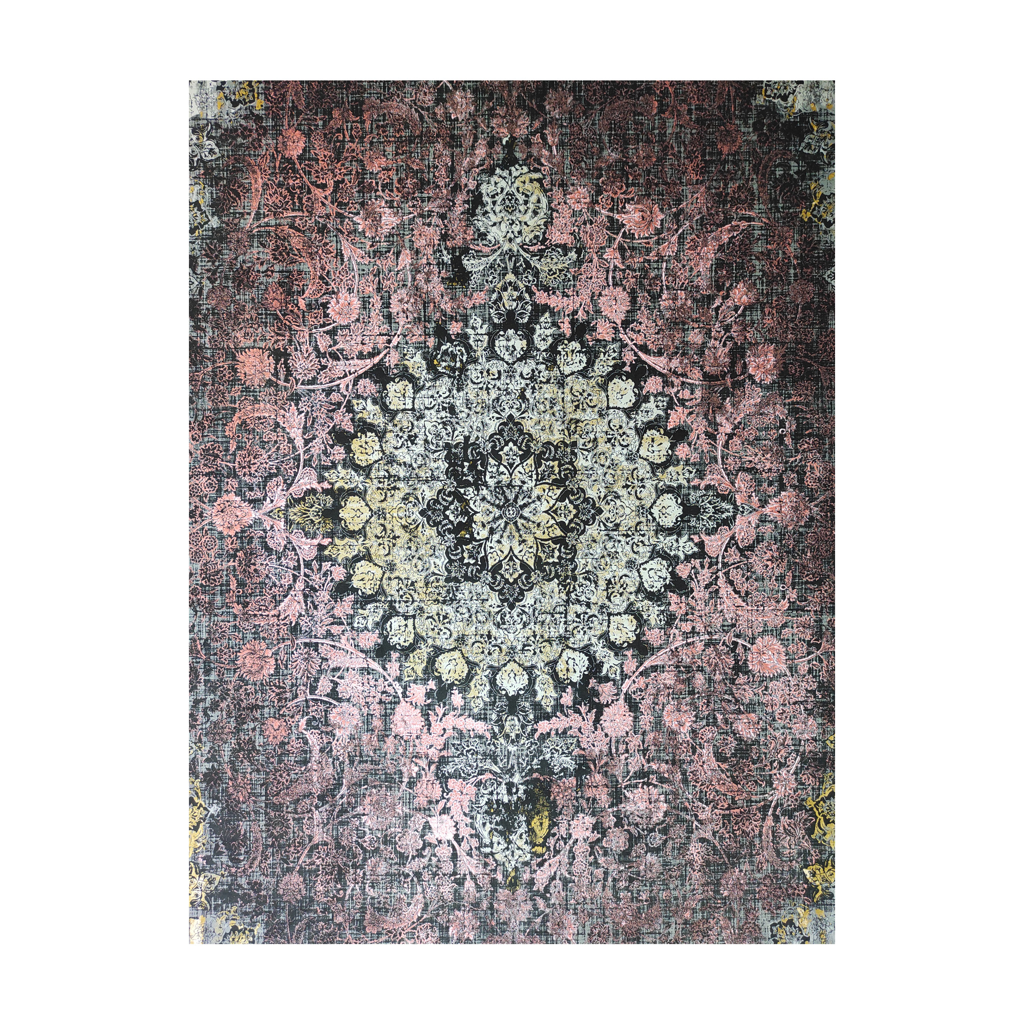 فرش ماشینی بزرگمهر کد 15012 زمینه زغالی