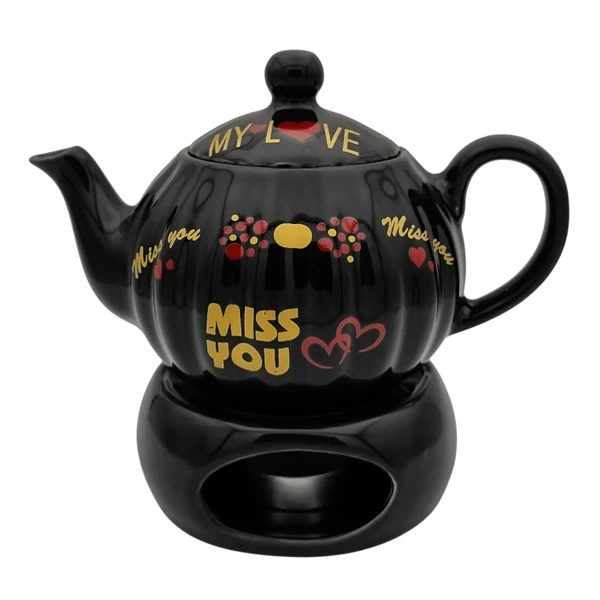 قوری و وارمر قوری مدل صدفی کد 2413xmiss گنجایش 500 میلی لیتر