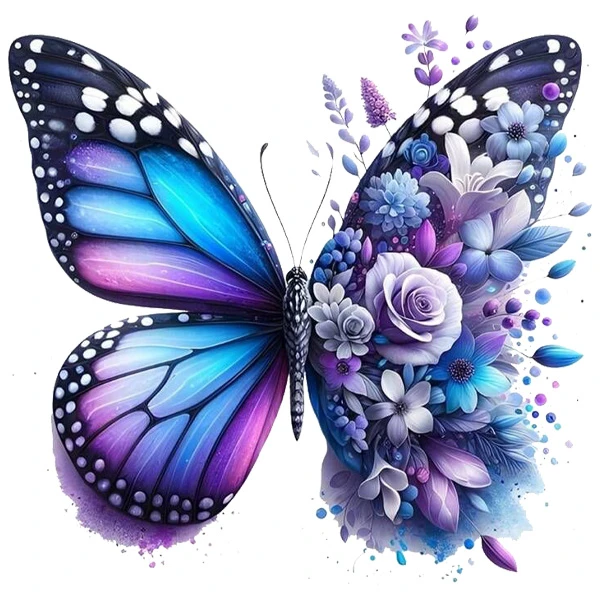 استیکر پارچه و لباس پاد آفرین مدل پروانه گل کد 652