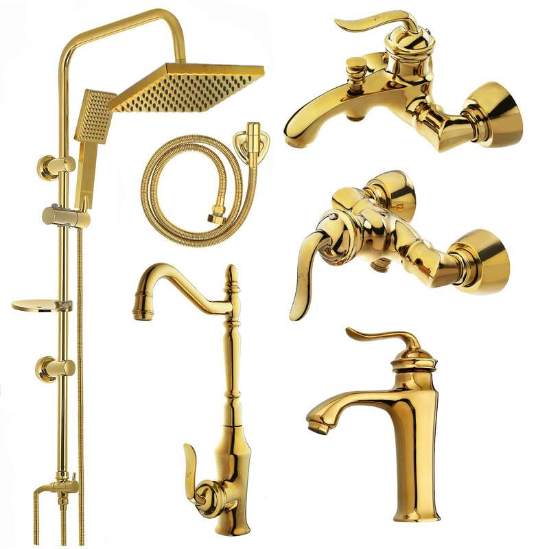 ست شیرآلات نایریکا مدل هلن کد 01 مجموعه 6 عددی