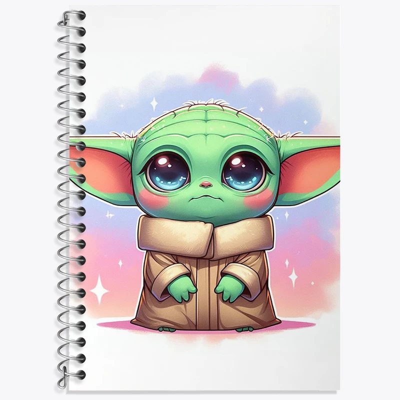 دفتر زبان 50 برگ خندالو مدل سه خط طرح بیبی یودا کد N1856