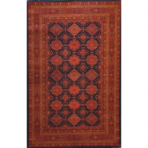 فرش ماشینی هیوا طرح بلوچ کد 1-207 سرمه ای