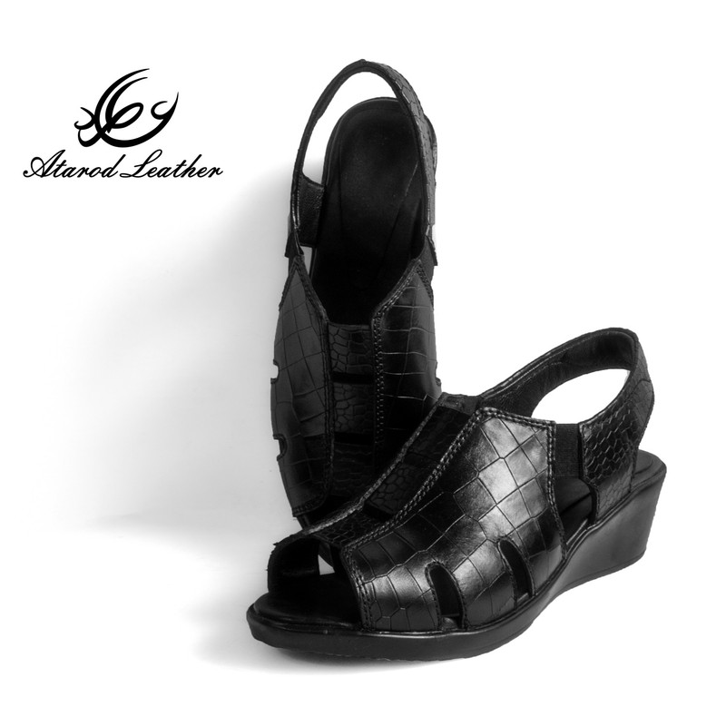 صندل زنانه چرم عطارد مدل چرم طبیعی کد SH145
