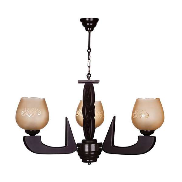 لوستر چوبی 3 شعله چوبینه کد C506/3