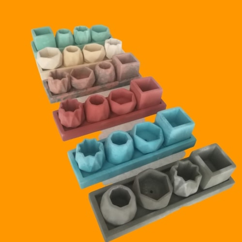 گلدان مدل مینیاتوری مجموعه 4 عددی