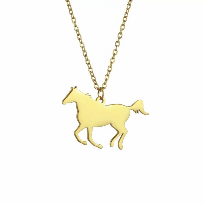 گردنبند طلا 18 عیار زنانه آرا مدل حیوان اسب