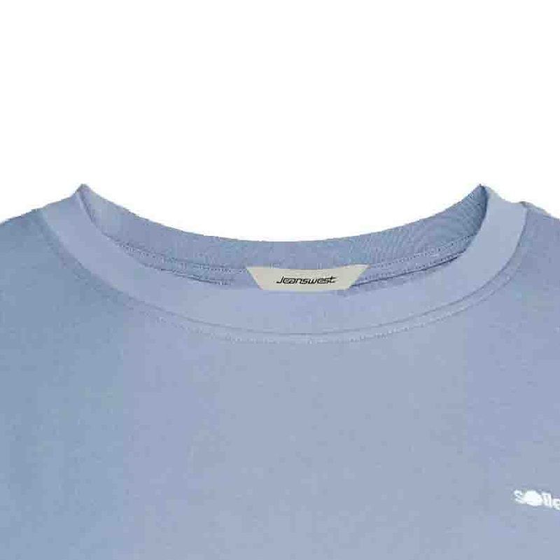 تی شرت آستین کوتاه زنانه جین وست مدل یقه گرد کد 1551355 رنگ سرمه‌ای روشن -  - 3