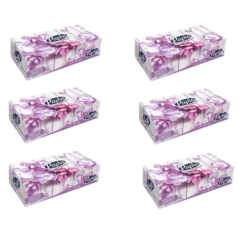 دستمال کاغذی 100 برگ پاپیا مدل شکوفه گیلاس بسته 6 عددی