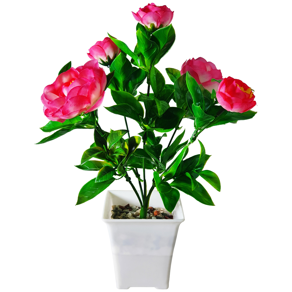 گلدان به همراه گل مصنوعی مدل نسترن