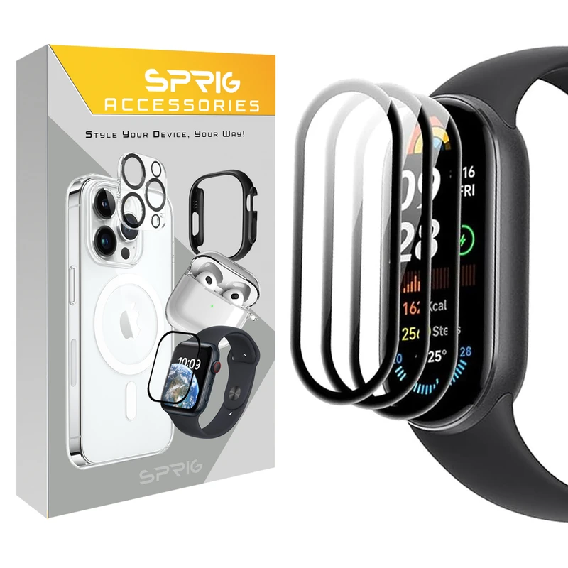 محافظ صفحه نمایش اسپریگ مدل Pmma-SPG مناسب برای ساعت هوشمند شیائومی Mi band 9 بسته سه عددی